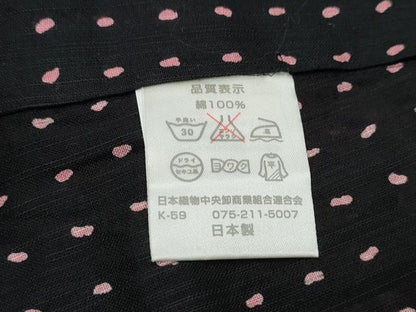 平和屋着物∴夏物 浴衣 渦巻文様 黒地 綿 逸品 CAAY4626ng
