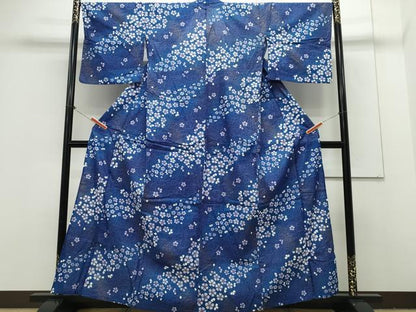平和屋着物∴夏物 浴衣 綿紅梅 舞桜 金彩 綿 逸品 CAAY4627ng