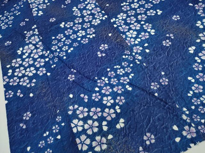 平和屋着物∴夏物 浴衣 綿紅梅 舞桜 金彩 綿 逸品 CAAY4627ng