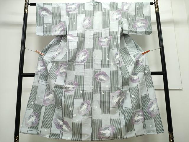 平和屋着物∴夏物 浴衣 跳兎 立波文 綿 逸品 CAAY4628ng