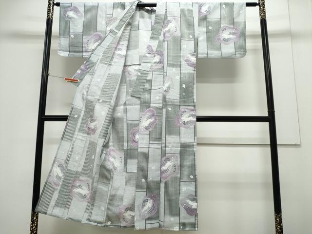 平和屋着物∴夏物 浴衣 跳兎 立波文 綿 逸品 CAAY4628ng