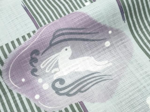 平和屋着物∴夏物 浴衣 跳兎 立波文 綿 逸品 CAAY4628ng