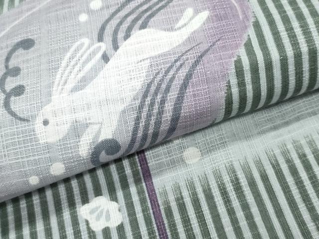平和屋着物∴夏物 浴衣 跳兎 立波文 綿 逸品 CAAY4628ng