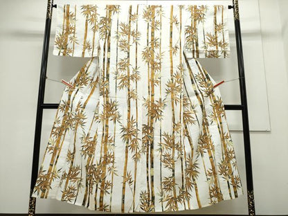 平和屋着物∴夏物 浴衣 笹竹文 綿 逸品 CAAY4629ng
