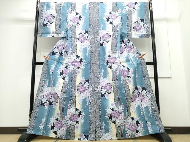 平和屋着物∴夏物 浴衣 花束文 綿 逸品 CAAY4631ng