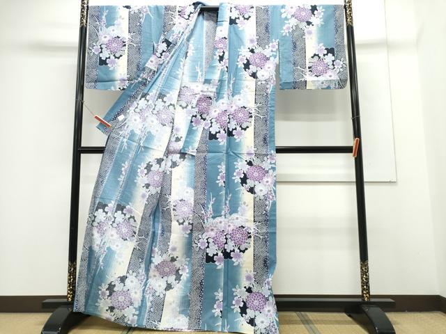 平和屋着物∴夏物 浴衣 花束文 綿 逸品 CAAY4631ng