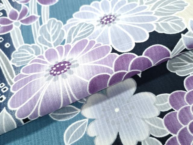 平和屋着物∴夏物 浴衣 花束文 綿 逸品 CAAY4631ng