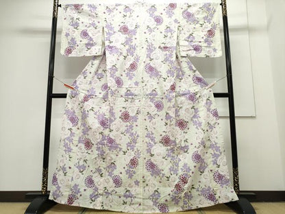 平和屋着物∴夏物 浴衣 花尽し 綿 逸品 CAAY4632ng