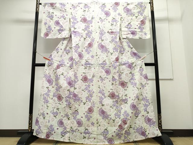 平和屋着物∴夏物 浴衣 花尽し 綿 逸品 CAAY4632ng