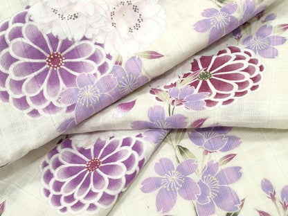 平和屋着物∴夏物 浴衣 花尽し 綿 逸品 CAAY4632ng