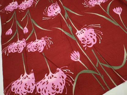平和屋着物∴夏物 浴衣 綿紅梅 彼岸花 綿 逸品 CAAY4634ng
