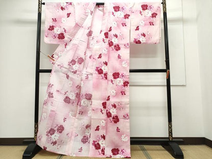 平和屋着物∴夏物 松田聖子 SEIKOMATSUDA 浴衣 舞花文 綿 逸品 CAAY4636ng
