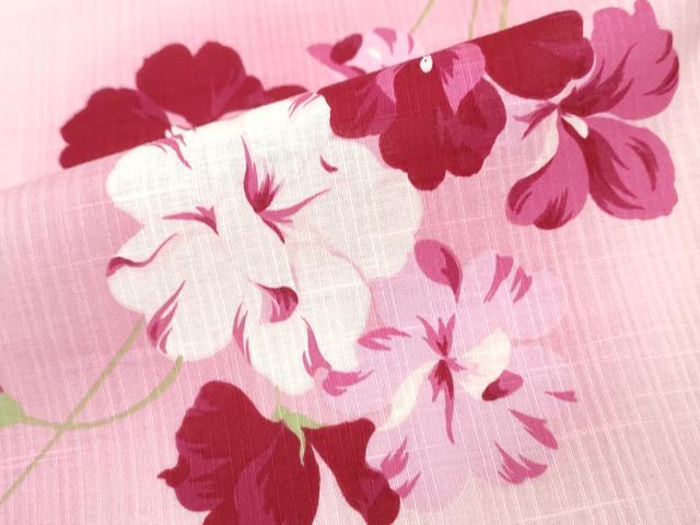 平和屋着物∴夏物 松田聖子 SEIKOMATSUDA 浴衣 舞花文 綿 逸品 CAAY4636ng