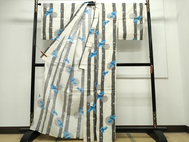 平和屋着物∴夏物 浴衣 綿紅梅 金魚 間道 綿 逸品 CAAY4638ng