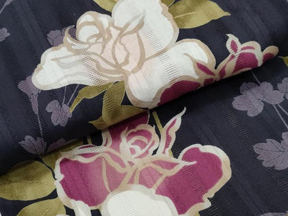 平和屋着物∴夏物 浴衣 薔薇 金彩 綿 逸品 CAAY4639ng