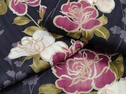 平和屋着物∴夏物 浴衣 薔薇 金彩 綿 逸品 CAAY4639ng