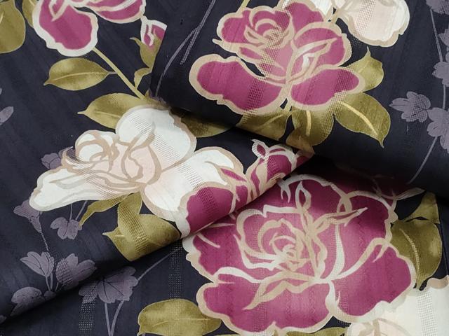平和屋着物∴夏物 浴衣 薔薇 金彩 綿 逸品 CAAY4639ng