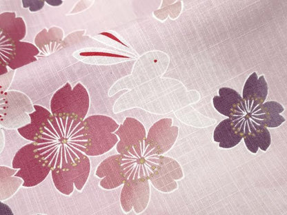 平和屋着物∴夏物 浴衣 舞桜跳兎 金彩 綿 逸品 CAAY4640ng