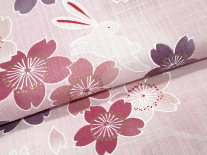 平和屋着物∴夏物 浴衣 舞桜跳兎 金彩 綿 逸品 CAAY4640ng