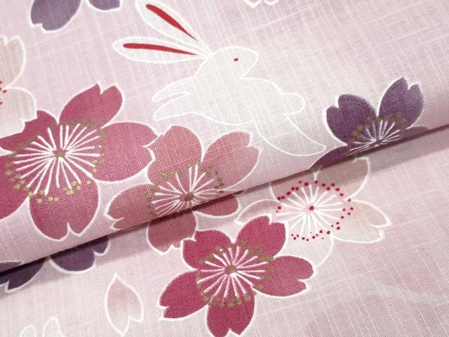 平和屋着物∴夏物 浴衣 舞桜跳兎 金彩 綿 逸品 CAAY4640ng