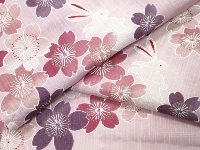 平和屋着物∴夏物 浴衣 舞桜跳兎 金彩 綿 逸品 CAAY4640ng