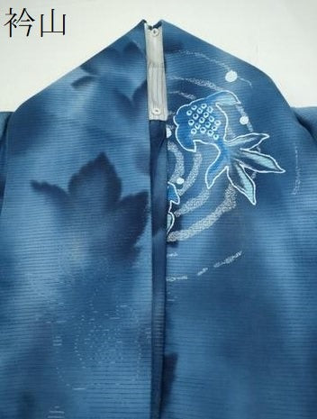 平和屋着物∴夏物 浴衣・小紋兼用 綿絽 金魚 渦巻文様 綿 逸品 CAAY4643ng