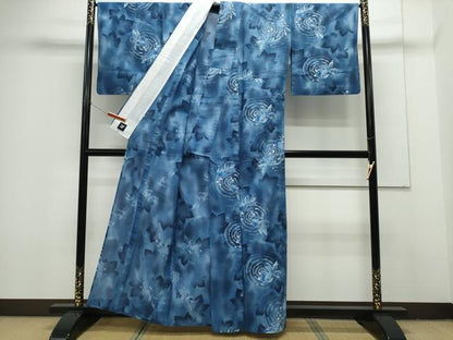 平和屋着物∴夏物 浴衣・小紋兼用 綿絽 金魚 渦巻文様 綿 逸品 CAAY4643ng