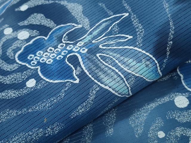 平和屋着物∴夏物 浴衣・小紋兼用 綿絽 金魚 渦巻文様 綿 逸品 CAAY4643ng