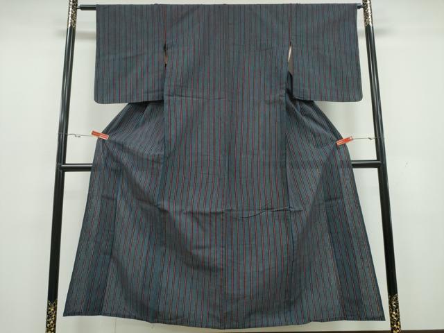 平和屋着物∴夏物　阿波しじら織　浴衣　間道　綿　逸品　CAAY4645ng
