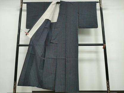 平和屋着物∴夏物　阿波しじら織　浴衣　間道　綿　逸品　CAAY4645ng