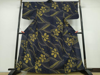 平和屋着物∴夏物 浴衣 有松鳴海絞り 舞蝶花文 綿 逸品 CAAY4651