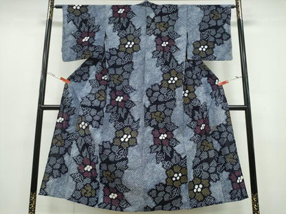 平和屋着物∴夏物 浴衣 有松鳴海絞り 舞花文 綿 逸品 CAAY4652