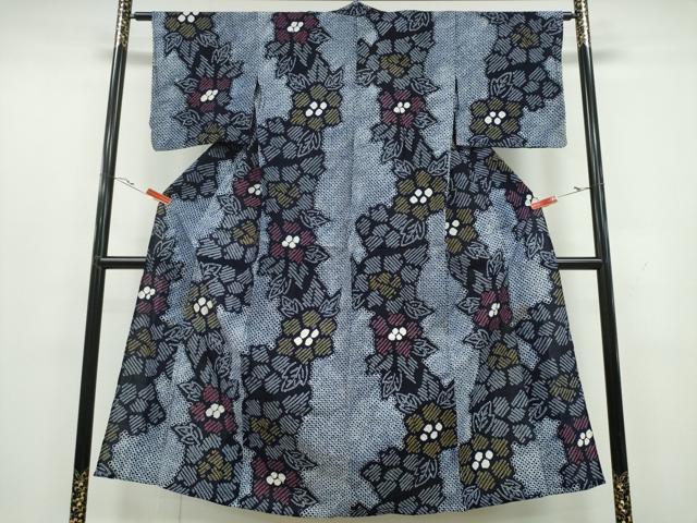 平和屋着物∴夏物 浴衣 有松鳴海絞り 舞花文 綿 逸品 CAAY4652