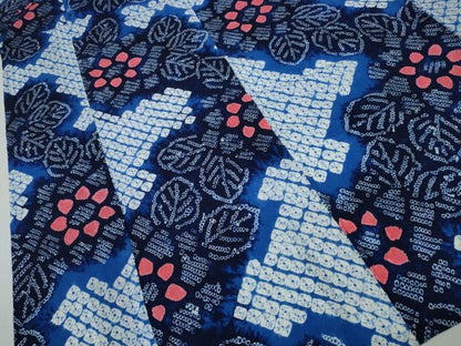 平和屋着物∴夏物 浴衣 有松鳴海絞り 枝花文 綿 逸品 CAAY4653ng