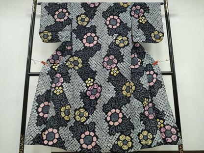 平和屋着物∴夏物　浴衣　有松鳴海絞り　菊文　綿　逸品　CAAY4654ng