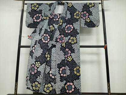 平和屋着物∴夏物　浴衣　有松鳴海絞り　菊文　綿　逸品　CAAY4654ng