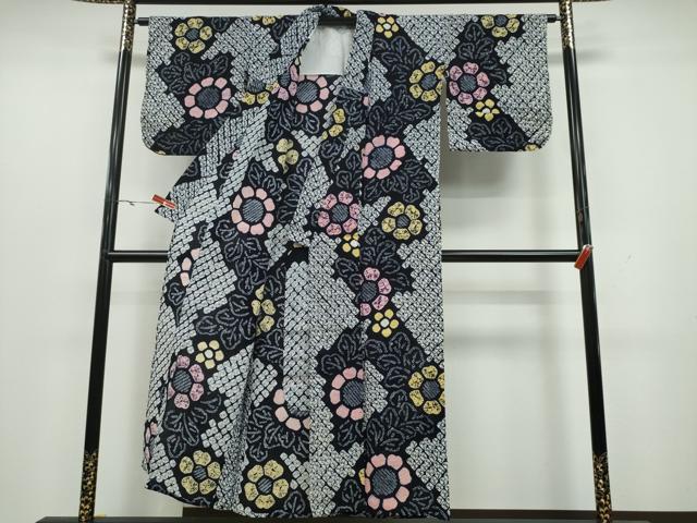 平和屋着物∴夏物　浴衣　有松鳴海絞り　菊文　綿　逸品　CAAY4654ng