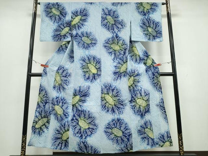 平和屋着物∴夏物 浴衣 有松鳴海絞り 舞菊文 綿 逸品 CAAY4655