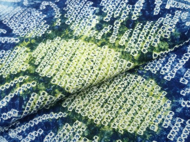 平和屋着物∴夏物 浴衣 有松鳴海絞り 舞菊文 綿 逸品 CAAY4655