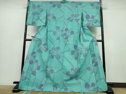 平和屋着物∴夏物 浴衣 有松鳴海絞り 舞花文 綿 逸品 CAAY4656ng