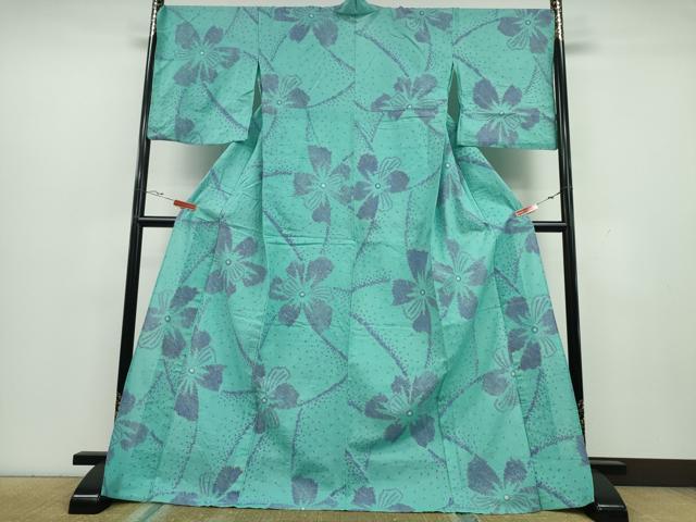 平和屋着物∴夏物 浴衣 有松鳴海絞り 舞花文 綿 逸品 CAAY4656ng