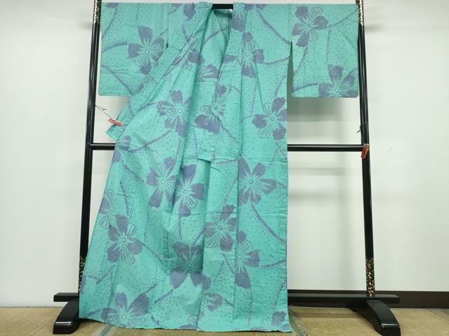 平和屋着物∴夏物 浴衣 有松鳴海絞り 舞花文 綿 逸品 CAAY4656ng