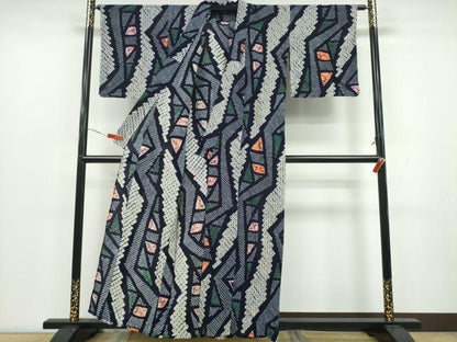 平和屋着物∴夏物 浴衣 有松鳴海絞り 幾何学文様 綿 逸品 CAAY4658ng