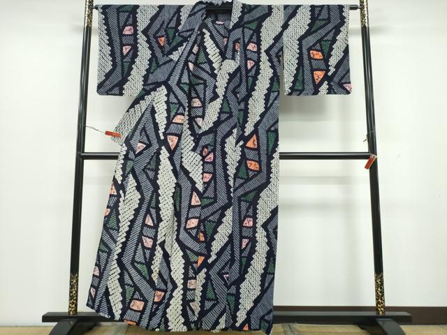 平和屋着物∴夏物 浴衣 有松鳴海絞り 幾何学文様 綿 逸品 CAAY4658ng