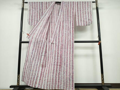 平和屋着物∴夏物 浴衣 有松鳴海絞り よろけ縞 綿 逸品 CAAY4660ng