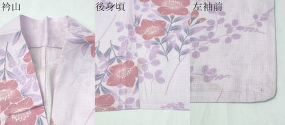 平和屋着物∴夏物 浴衣 綿紅梅 草花文 綿 逸品 CAAY4668ng