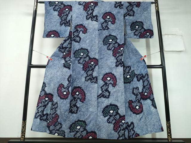 平和屋着物∴夏物 浴衣 有松鳴海絞り 裏菊 綿 逸品 CAAY4672ng
