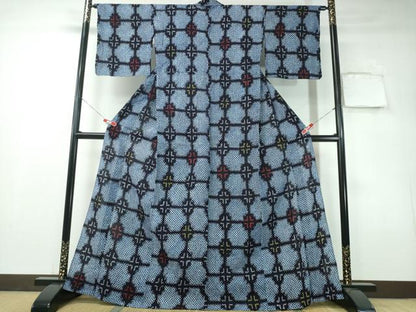 平和屋着物∴夏物 浴衣 有松鳴海絞り 天井文 綿 逸品 CAAY4673ng