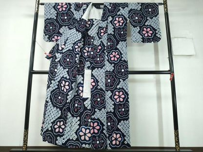 平和屋着物∴夏物 浴衣 有松鳴海絞り 舞花文 綿 逸品 CAAY4675ng