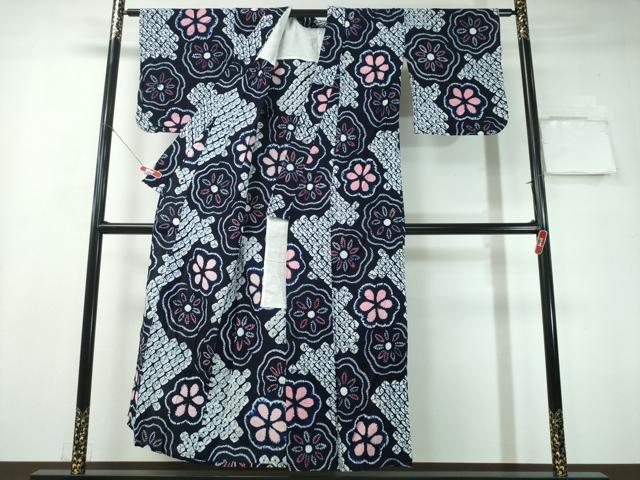 平和屋着物∴夏物 浴衣 有松鳴海絞り 舞花文 綿 逸品 CAAY4675ng